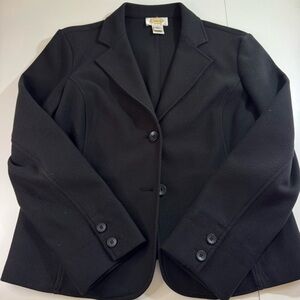 Talbots Women’s LP large petite black 2 Button Blazer w/ front pockets